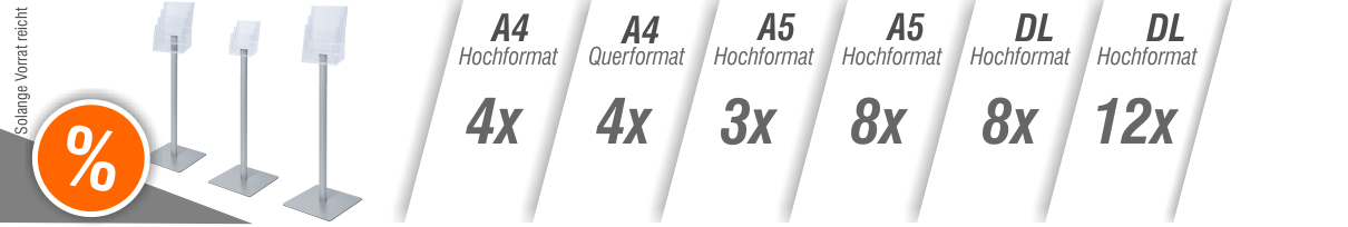 Werbebanner für Boden prospektständer im Sonderangebot. Lieferbar solange der Vorrat reicht